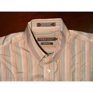 Forsyth Mens Vintage Pastel Striped Shirt Size M Preppy Retro 70s College Disco